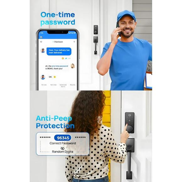 WiFi Smart Keyless Fingerprint Entry Door Lock Handle Set APP - Picture 6 of 8